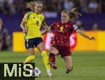 12.07.2025, UEFA Frauen-Europameisterschaft 2025 in der Schweiz. Spieltag 3, Vorrunde, Schweden - Deutschland, im Letzigrundstadion Zrich (Schweiz). v.li: Kosovare Asllani (Schweden) gegenm Sjoeke Nsken (Deutschland) 
