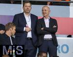 12.07.2025, UEFA Frauen-Europameisterschaft 2025 in der Schweiz. Spieltag 3, Vorrunde, Schweden - Deutschland, im Letzigrundstadion Zrich (Schweiz). Ehrentribne, mit Lars Klingbeil (MdB), DFB Prsident Bernd Neuendorf (DFB, Deutschland), 