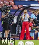12.07.2025, UEFA Frauen-Europameisterschaft 2025 in der Schweiz. Spieltag 3, Vorrunde, Schweden - Deutschland, im Letzigrundstadion Zrich (Schweiz). ZDF-Moderatorin Katja Streso 