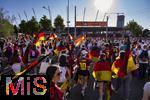 12.07.2025, UEFA Frauen-Europameisterschaft 2025 in der Schweiz. Spieltag 3, Vorrunde, Schweden - Deutschland, im Letzigrundstadion Zrich (Schweiz). Fan-Walk der Deutschen Fans zum Stadion.
