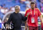 19.07.2025, UEFA Frauen-Europameisterschaft 2025 in der Schweiz. Viertelfinale, Frankreich - Deutschland, im St-Jakob-Park Basel (Schweiz). v.li: Trainer Christian Wck (Deutschland) mit Michael Fuchs (Torwarttrainer Deutschland) 