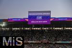 19.07.2025, UEFA Frauen-Europameisterschaft 2025 in der Schweiz. Viertelfinale, Frankreich - Deutschland, im St-Jakob-Park Basel (Schweiz). VAR-berprfung steht auf dem Monitor.