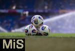 19.07.2025, UEFA Frauen-Europameisterschaft 2025 in der Schweiz. Viertelfinale, Frankreich - Deutschland, im St-Jakob-Park Basel (Schweiz). Spielblle liegen bereit.