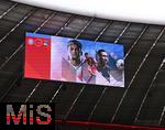 02.08.2025, Fussball Bundesliga 2025/2026, Freundschaftsspiel, FC Bayern Mnchen - Olympique Lyon, in der Allianz-Arena Mnchen, Luis Diaz (FC Bayern Mnchen) und Joshua Kimmich (FC Bayern Mnchen) auf der Anzeigetafel.