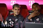 02.08.2025, Fussball Bundesliga 2025/2026, Freundschaftsspiel, FC Bayern Mnchen - Olympique Lyon, in der Allianz-Arena Mnchen, v.l. Luis Diaz (FC Bayern Mnchen) auf der Bank