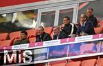 02.08.2025, Fussball Bundesliga 2025/2026, Freundschaftsspiel, FC Bayern Mnchen - Olympique Lyon, in der Allianz-Arena Mnchen, Vorstandsvorsitzender Jan-Christian Dreesen (FC Bayern Mnchen) und Sportvorstand Max Eberl (Bayern Mnchen) 