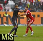 02.08.2025, Fussball Bundesliga 2025/2026, Freundschaftsspiel, FC Bayern Mnchen - Olympique Lyon, in der Allianz-Arena Mnchen, Corentin Tolisso (Olympique Lyon) und  Tom Bischof (Bayern Mnchen) haben Streit