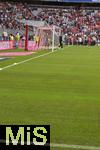 02.08.2025, Fussball Bundesliga 2025/2026, Freundschaftsspiel, FC Bayern Mnchen - Olympique Lyon, in der Allianz-Arena Mnchen, Der neu verlegte Rasen muss noch anwachsen.