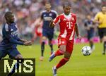 02.08.2025, Fussball Bundesliga 2025/2026, Freundschaftsspiel, FC Bayern Mnchen - Olympique Lyon, in der Allianz-Arena Mnchen, Serge Gnabry (FC Bayern Mnchen) am Ball 