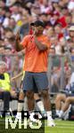 07.08.2025, Fussball Bundesliga 2025/2026, Freundschaftsspiel, Telekom-Cup, FC Bayern Mnchen - Tottenham Hotspur, in der Allianz-Arena Mnchen, Trainer Vincent Kompany (FC Bayern Mnchen) in Rage 