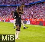 07.08.2025, Fussball Bundesliga 2025/2026, Freundschaftsspiel, Telekom-Cup, FC Bayern Mnchen - Tottenham Hotspur, in der Allianz-Arena Mnchen, Torjubel v.li: Wisdom Mike (FC Bayern Mnchen) mit Jonah Kusi-Asare (Bayern Mnchen) 
