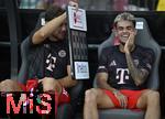 12.08.2025, Fussball Bundesliga 2025/2026, Freundschaftsspiel, Grasshopper Club Zrich - FC Bayern Mnchen - im Stadion am Letzigrund, Zrich (Schweiz). v.l. Leon Goretzka (FC Bayern Mnchen) und Luis Diaz (FC Bayern Mnchen) haben sichtlich Spass
