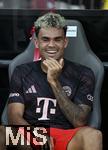 12.08.2025, Fussball Bundesliga 2025/2026, Freundschaftsspiel, Grasshopper Club Zrich - FC Bayern Mnchen - im Stadion am Letzigrund, Zrich (Schweiz). Luis Diaz (FC Bayern Mnchen) lchelt.