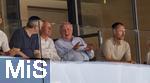12.08.2025, Fussball Bundesliga 2025/2026, Freundschaftsspiel, Grasshopper Club Zrich - FC Bayern Mnchen - im Stadion am Letzigrund, Zrich (Schweiz). Ehren-Prsident Uli Hoene (FC Bayern Mnchen, Hoeness) auf der Tribne als Zuschauer 