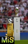 16.08.2025, Fussball Bundesliga 2025/2026, Franz-Beckenbauer-Supercup, VfB Stuttgart - FC Bayern Mnchen, in der MHP-Arena (Stuttgart). Die Pokale