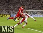 16.08.2025, Fussball Bundesliga 2025/2026, Franz-Beckenbauer-Supercup, VfB Stuttgart - FC Bayern Mnchen, in der MHP-Arena (Stuttgart). Serge Gnabry (FC Bayern Mnchen) gegen Maximilian Mittelstdt (Stuttgart) b