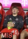 22.08.2025, Fussball Bundesliga 2025/2026, 1.Spieltag, FC Bayern Mnchen - RB Leipzig, in der Allianz-Arena Mnchen, Lennart Karl (FC Bayern Mnchen) 


