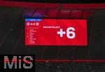 22.08.2025, Fussball Bundesliga 2025/2026, 1.Spieltag, FC Bayern Mnchen - RB Leipzig, in der Allianz-Arena Mnchen, 6 Minuten Nachspielzeit steht auf der Anzeigetafel.