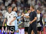 07.09.2025, Fussball WM-Qualifikation Europa 2025/26, 6.Spieltag,  Deutschland - Nordirland, im Rhein-Energie-Stadion Kln, Oliver Baumann (Deutschland) und Trainer Julian Nagelsmann (Deutschland) shakehands