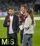 07.09.2025, Fussball WM-Qualifikation Europa 2025/26, 6.Spieltag,  Deutschland - Nordirland, im Rhein-Energie-Stadion Kln, RTL-Expertenrunde am Spielfeldrand mit dem Trainer Julian Nagelsmann (Deutschland), v.li:  Edin Terzic, Trainer Julian Nagelsmann (Deutschland), Moderatorin Laura Wontorra.