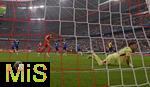 13.09.2025, Fussball Bundesliga 2025/2026, 3.Spieltag, FC Bayern Mnchen - Hamburger SV in der Allianz-Arena Mnchen,  Harry Kane (FC Bayern Mnchen) trifft zum 3:0 per Elfmeter gegen Torwart Daniel Heuer Fernandes (Hamburger SV) 


