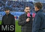 14.09.2025, Fussball 3. Liga 2025/2026, 5.Spieltag, TSV 1860 Mnchen - TSV Havelse, im Stadion an der Grnwalder Strasse Mnchen, Morris Schrter (Deutschland) und Markus Schwabl (li, Deutschland) beim Interview.

