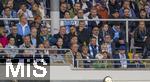 14.09.2025, Fussball 3. Liga 2025/2026, 5.Spieltag, TSV 1860 Mnchen - TSV Havelse, im Stadion an der Grnwalder Strasse Mnchen, Vereinsfhrung des TSV 1860 Mnchen auf der Tribne, re: Prsident Gernot Mang (1860 Mnchen), Vorsitzender Herbert Bergmaier (1860), Heinz Schmidt 