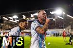 14.09.2025, Fussball 3. Liga 2025/2026, 5.Spieltag, TSV 1860 Mnchen - TSV Havelse, im Stadion an der Grnwalder Strasse Mnchen, Torjubel vli: Patrick Hobsch (TSV 1860 Mnchen), Sean Dulic (TSV 1860 Mnchen) 