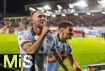 14.09.2025, Fussball 3. Liga 2025/2026, 5.Spieltag, TSV 1860 Mnchen - TSV Havelse, im Stadion an der Grnwalder Strasse Mnchen, Torjubel vli: Patrick Hobsch (TSV 1860 Mnchen), Sean Dulic (TSV 1860 Mnchen) 