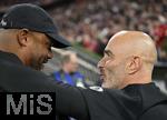 17.09.2025,  Fussball UEFA Championsleague 2025/2026: 1.Spieltag, FC Bayern Mnchen - FC Chelsea, in der Allianz-Arena Mnchen.   v.l. Trainer Vincent Kompany (FC Bayern Mnchen) und Trainer Enzo Maresca (FC Chelsea) 
  

