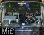 10.10.2025, Fussball WM-Qualifikation Europa 2025/26, 7.Spieltag,  Deutschland - Luxemburg, in der PreZero-Arena (Sinsheim). Ankunft Mannschaftsbus, li: National-Trainer Julian Nagelsmann (Deutschland) in der ersten Sitzreihe.