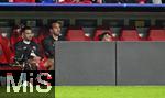 22.10.2025,  Fussball UEFA Championsleague 2025/2026: Vorrunde 3.Spieltag, FC Bayern Mnchen - Club Brgge, in der Allianz-Arena Mnchen. v.l. Raphael Guerreiro (FC Bayern Mnchen), Harry Kane (FC Bayern Mnchen) und Lennart Karl (FC Bayern Mnchen) 
  

