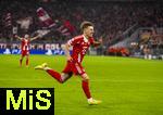 22.10.2025,  Fussball UEFA Championsleague 2025/2026: Vorrunde 3.Spieltag, FC Bayern München - Club Brügge, in der Allianz-Arena München. Torjubel Lennart Karl (FC Bayern München)