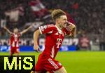 22.10.2025,  Fussball UEFA Championsleague 2025/2026: Vorrunde 3.Spieltag, FC Bayern München - Club Brügge, in der Allianz-Arena München. Torjubel Lennart Karl (FC Bayern München)
