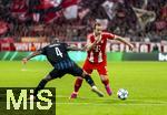 22.10.2025,  Fussball UEFA Championsleague 2025/2026: Vorrunde 3.Spieltag, FC Bayern München - Club Brügge, in der Allianz-Arena München. v.lI. Joel Ordonez (Club Brügge) gegen Harry Kane (FC Bayern München)
