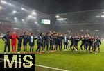 28.10.2025, Fussball DFB-Pokal 2025/2026, 2.Runde, FC Augsburg - VfL Bochum, in der WWK-Arena Augsburg.
Die Bochumer feiern nach dem Spiel.