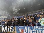 28.10.2025, Fussball DFB-Pokal 2025/2026, 2.Runde, FC Augsburg - VfL Bochum, in der WWK-Arena Augsburg. Bochum Fans freuen sich über den Sieg.