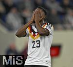 14.11.2025, Fussball WM-Qualifikation Europa 2025/26, 9.Spieltag,  Luxemburg - Deutschland, im Stade de Luxembourg (Croix de Gasperich, Luxemburg) Ridle Baku (Deutschland) schlgt die Hnde vors Gesicht.