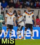 14.11.2025, Fussball WM-Qualifikation Europa 2025/26, 9.Spieltag,  Luxemburg - Deutschland, im Stade de Luxembourg (Croix de Gasperich, Luxemburg), Abwehr, v.li: Waldemar Anton (Deutschland), Serge Gnabry (Deutschland), Jonathan Tah (Deutschland) 