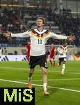 14.11.2025, Fussball WM-Qualifikation Europa 2025/26, 9.Spieltag,  Luxemburg - Deutschland, im Stade de Luxembourg (Croix de Gasperich, Luxemburg), Nick Woltemade (Deutschland) Torjubel 