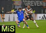 17.11.2025, Fussball WM-Qualifikation Europa 2025/26, 10.Spieltag,  Deutschland - Slowakei, in der Red-Bull-Arena Leipzig (Deutschland). v.l. Leo Sauer (Slowakei) gegen Jonathan Tah (Deutschland) 