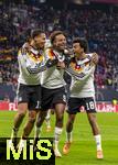 17.11.2025, Fussball WM-Qualifikation Europa 2025/26, 10.Spieltag,  Deutschland - Slowakei, in der Red-Bull-Arena Leipzig (Deutschland). Torjubel v.li: Felix Nmecha (Deutschland), Assan Ouedraogo (Deutschland), Nathaniel Brown (Deutschland) 
