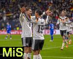 17.11.2025, Fussball WM-Qualifikation Europa 2025/26, 10.Spieltag,  Deutschland - Slowakei, in der Red-Bull-Arena Leipzig (Deutschland). Torjubel Leon Goretzka (Deutschland) mit Leroy Sane (re, Deutschland) 