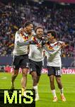 17.11.2025, Fussball WM-Qualifikation Europa 2025/26, 10.Spieltag,  Deutschland - Slowakei, in der Red-Bull-Arena Leipzig (Deutschland). Torjubel v.li: Felix Nmecha (Deutschland), Assan Ouedraogo (Deutschland), Nathaniel Brown (Deutschland) 