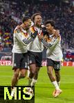 17.11.2025, Fussball WM-Qualifikation Europa 2025/26, 10.Spieltag,  Deutschland - Slowakei, in der Red-Bull-Arena Leipzig (Deutschland). Torjubel v.li: Nick Woltemade (Deutschland), Felix Nmecha (Deutschland), Assan Ouedraogo (Deutschland), Nathaniel Brown (Deutschland)  