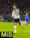 17.11.2025, Fussball WM-Qualifikation Europa 2025/26, 10.Spieltag,  Deutschland - Slowakei, in der Red-Bull-Arena Leipzig (Deutschland). Torjubel Leroy Sane (Deutschland) 