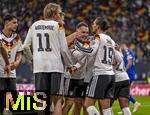17.11.2025, Fussball WM-Qualifikation Europa 2025/26, 10.Spieltag,  Deutschland - Slowakei, in der Red-Bull-Arena Leipzig (Deutschland). Torjubel v.li: Aleksandar Pavlovic (Deutschland), Nick Woltemade (Deutschland), David Raum (Deutschland), Leroy Sane (Deutschland).