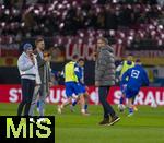 17.11.2025, Fussball WM-Qualifikation Europa 2025/26, 10.Spieltag,  Deutschland - Slowakei, in der Red-Bull-Arena Leipzig (Deutschland). ZDF-Experten auf dem Platz, von links:  Katrin Mller Hohenstein, mit Christoph Kramer und Per Mertesacker.