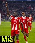 22.11.2025, Fussball Bundesliga 2025/2026, 11.Spieltag, FC Bayern Mnchen - SC Freiburg, in der Allianz-Arena Mnchen,  Torjubel, Dayot Upamecano (li, FC Bayern Mnchen), mit Jonathan Tah (FC Bayern Mnchen) 