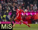 22.11.2025, Fussball Bundesliga 2025/2026, 11.Spieltag, FC Bayern Mnchen - SC Freiburg, in der Allianz-Arena Mnchen, v.li: Jordy Makengo (SC Freiburg) gegen Michael Olise (FC Bayern Mnchen) 